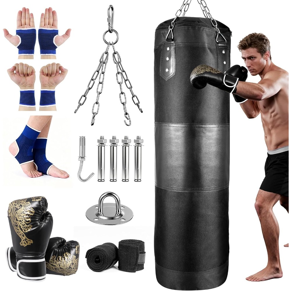 Boxing Glove Set - Sacco da Boxe in Pelle per