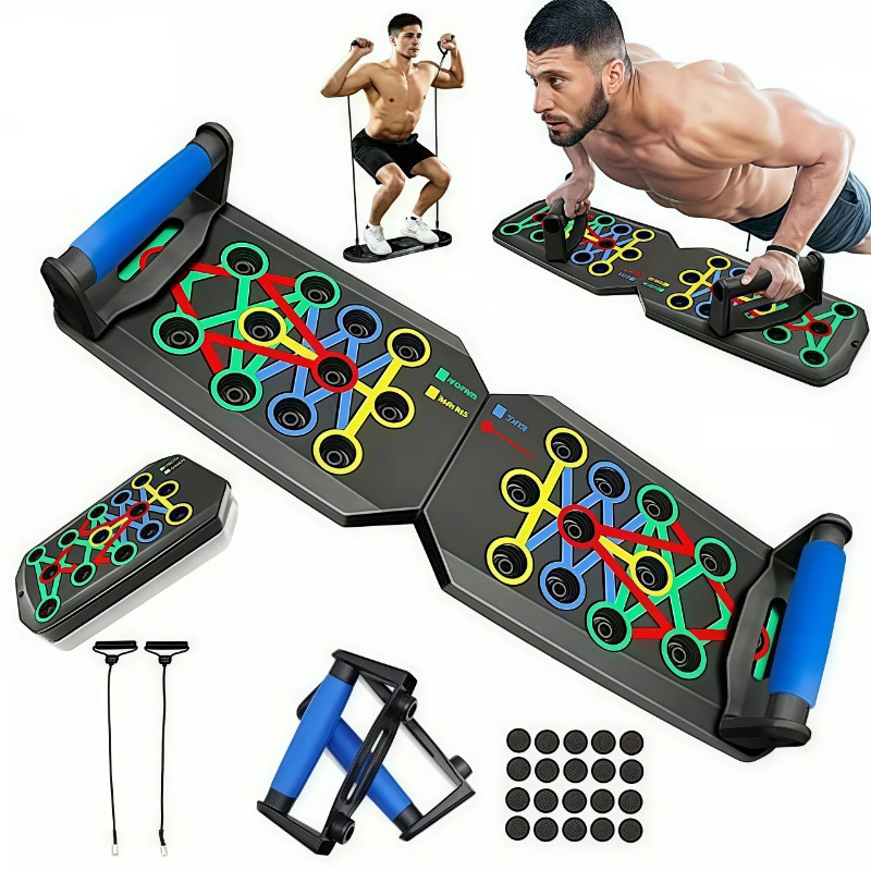 Sports Equipment At Home - Tavola pieghevole per flessioni con bande