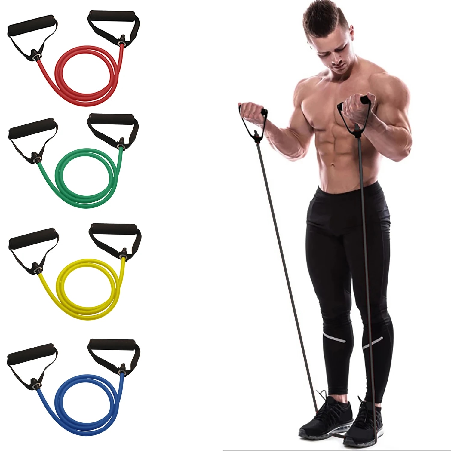 Fasce di resistenza con manici - Sports Equipment At Home recensione e prezzo